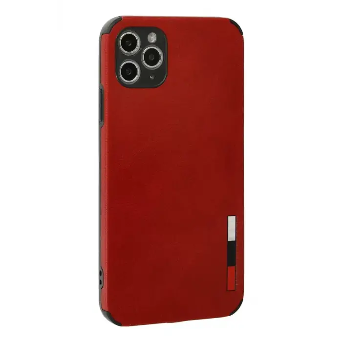 Newface Apple iPhone 11 Pro Max Kılıf Loop Deri Silikon - Kırmızı