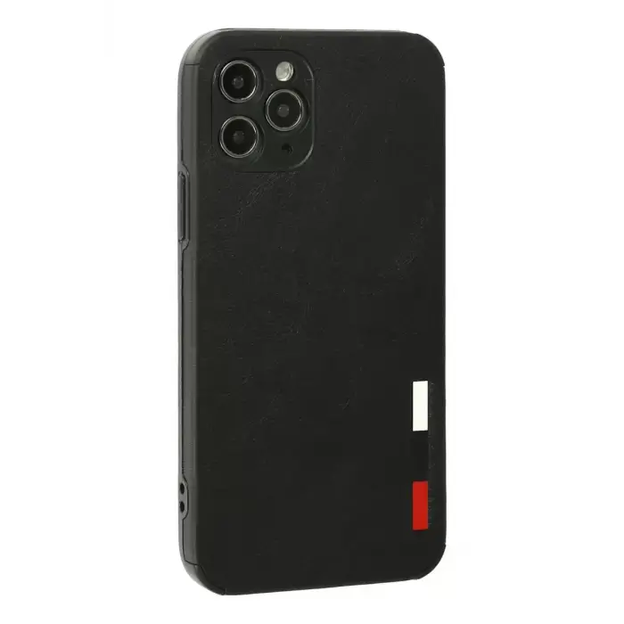 Newface Apple iPhone 11 Pro Max Kılıf Loop Deri Silikon - Siyah