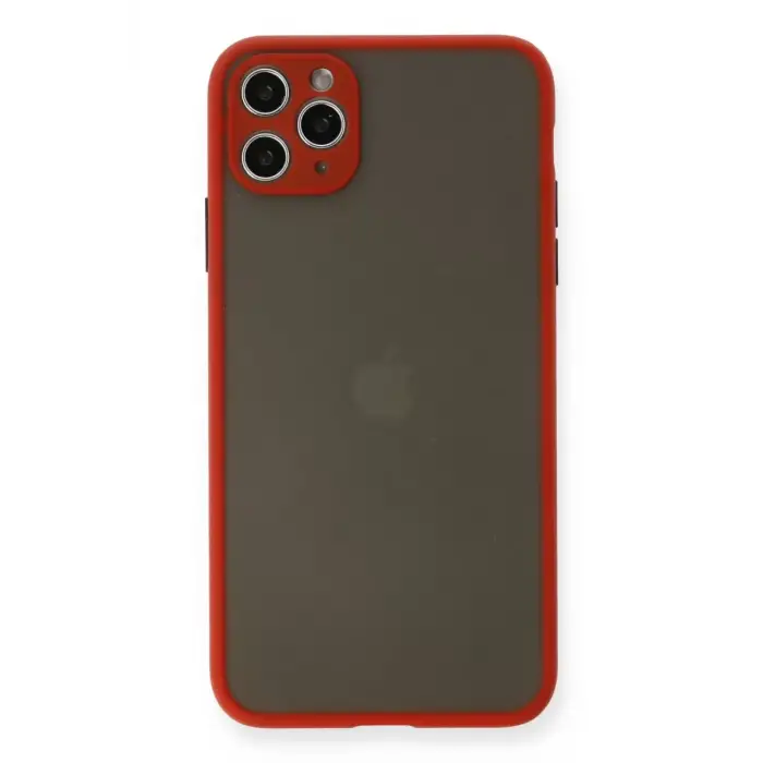 Newface Apple iPhone 11 Pro Max Kılıf Montreal Silikon Kapak - Kırmızı