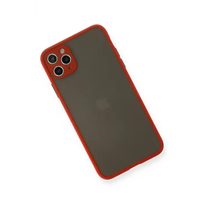 Newface Apple iPhone 11 Pro Max Kılıf Montreal Silikon Kapak - Kırmızı