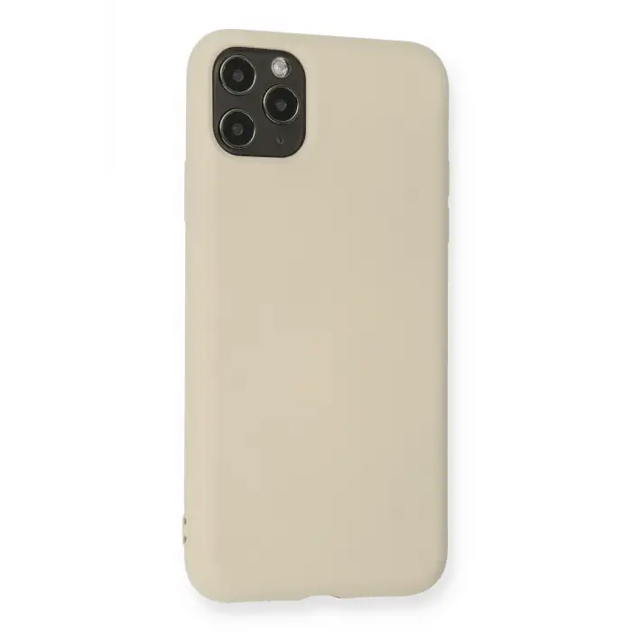 Newface iPhone 11 Pro Max Kılıf Nano içi Kadife Silikon - Bej