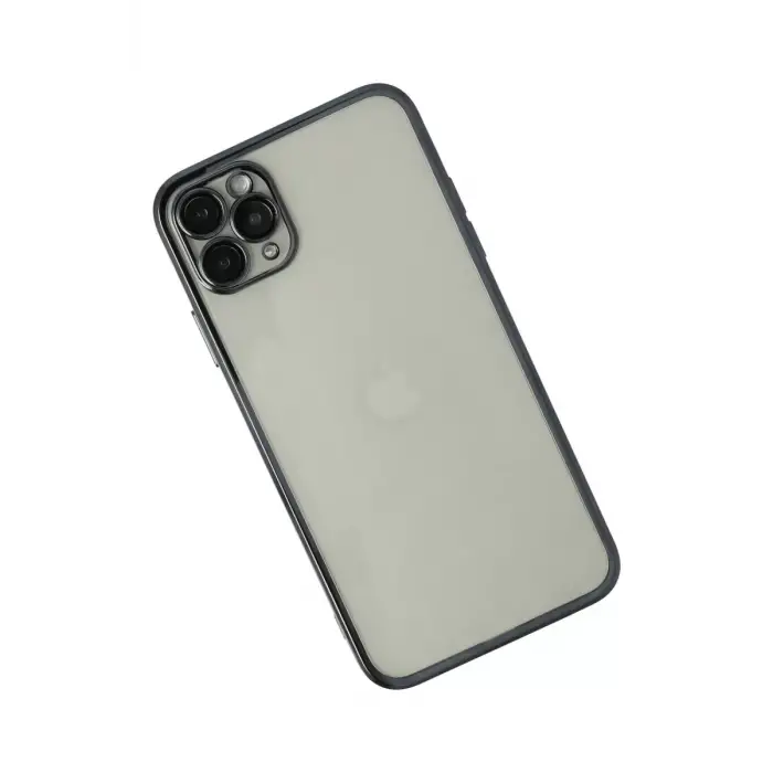 Newface Apple iPhone 11 Pro Max Kılıf Razer Lensli Silikon - Siyah