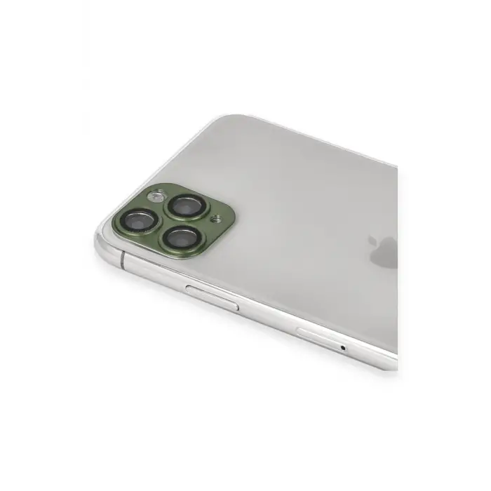 Newface iPhone 11 Pro Max Pers Alüminyum Kamera Lens - Yeşil