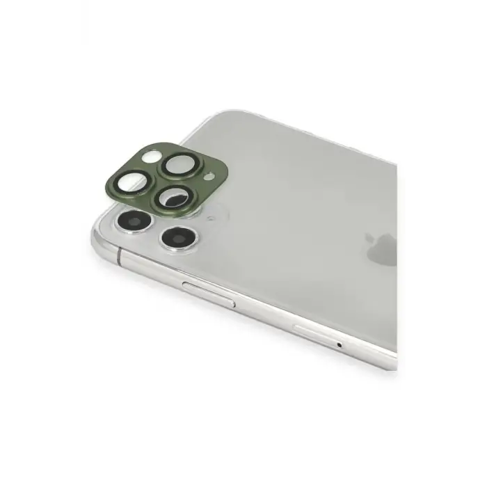 Newface Apple iPhone 11 Pro Max Pers Alüminyum Kamera Lens - Yeşil