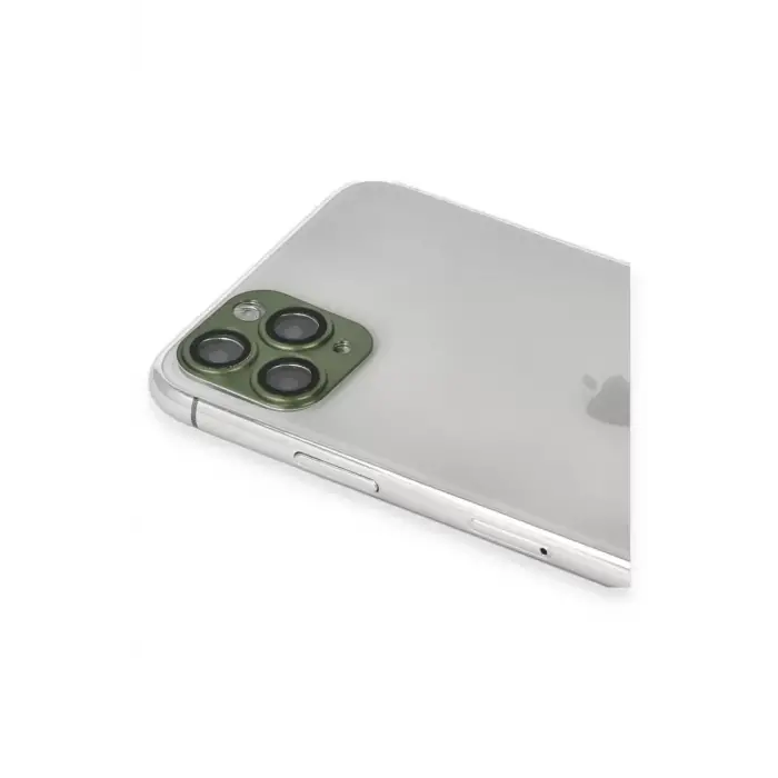 Newface Apple iPhone 11 Pro Max Pers Alüminyum Kamera Lens - Yeşil