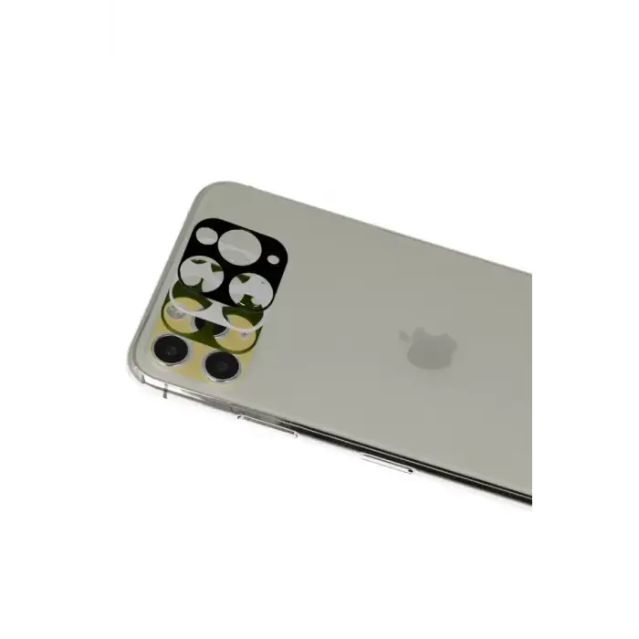 Newface Apple iPhone 11 Pro Max Rainbow Kamera Lens Koruma Cam - Gold
