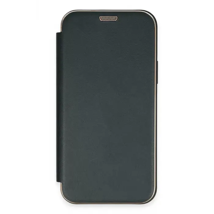 Newface Apple iPhone 12 Kılıf Dolpin Kapaklı - Koyu Yeşil