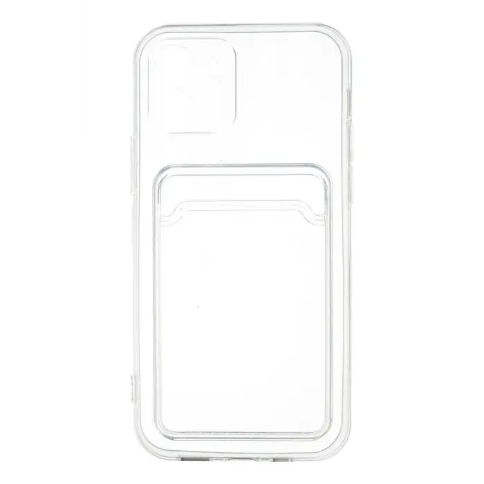 Newface iPhone 12 Kılıf Kart Şeffaf Silikon - Şeffaf