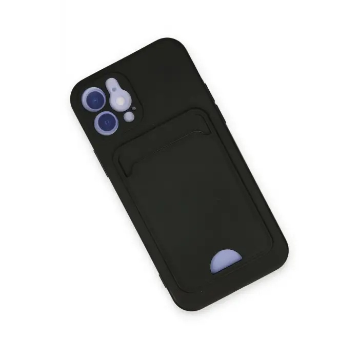 Newface iPhone 12 Kılıf Kelvin Kartvizitli Silikon - Siyah