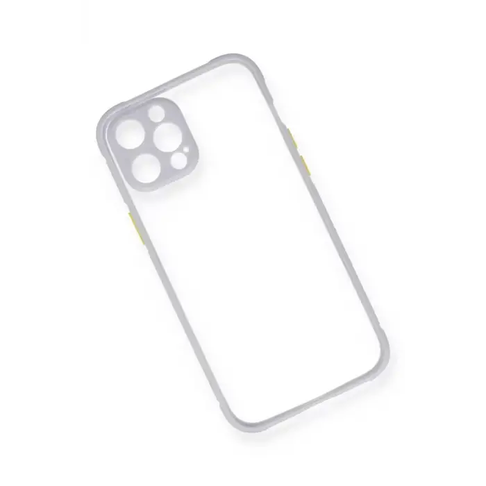 Newface Apple iPhone 12 Kılıf Miami Şeffaf Silikon - Lila