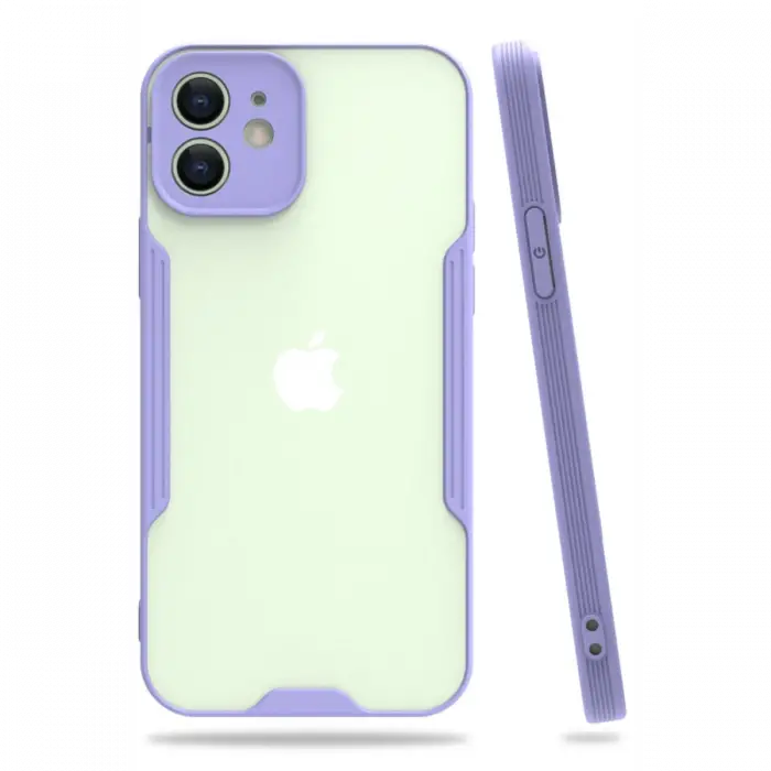 Newface iPhone 12 Kılıf Platin Silikon - Lila