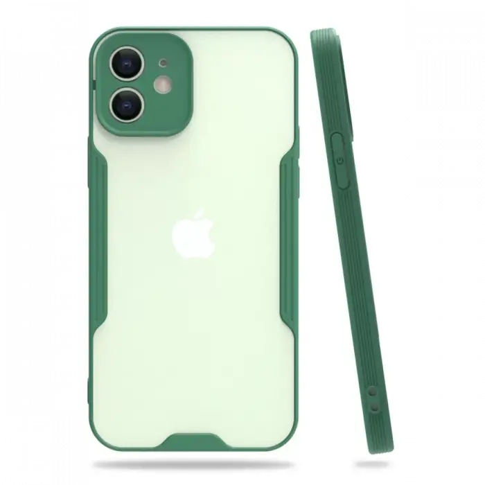Newface Apple iPhone 12 Kılıf Platin Silikon - Yeşil