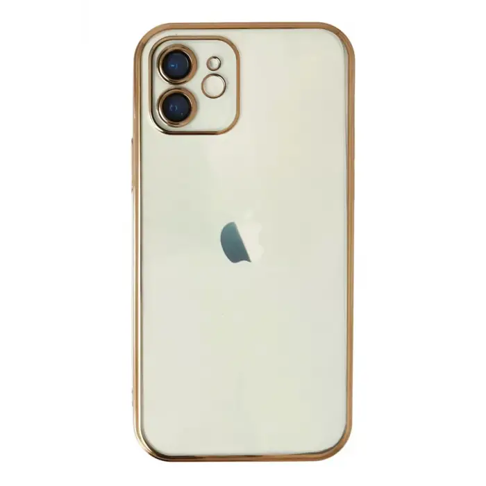Newface Apple iPhone 12 Kılıf Razer Lensli Silikon - Gold