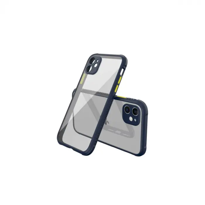 Newface iPhone 12 Mini Kılıf Miami Şeffaf Silikon - Lacivert