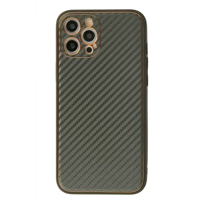 Newface Apple iPhone 12 Pro Kılıf Coco Karbon Silikon - Füme