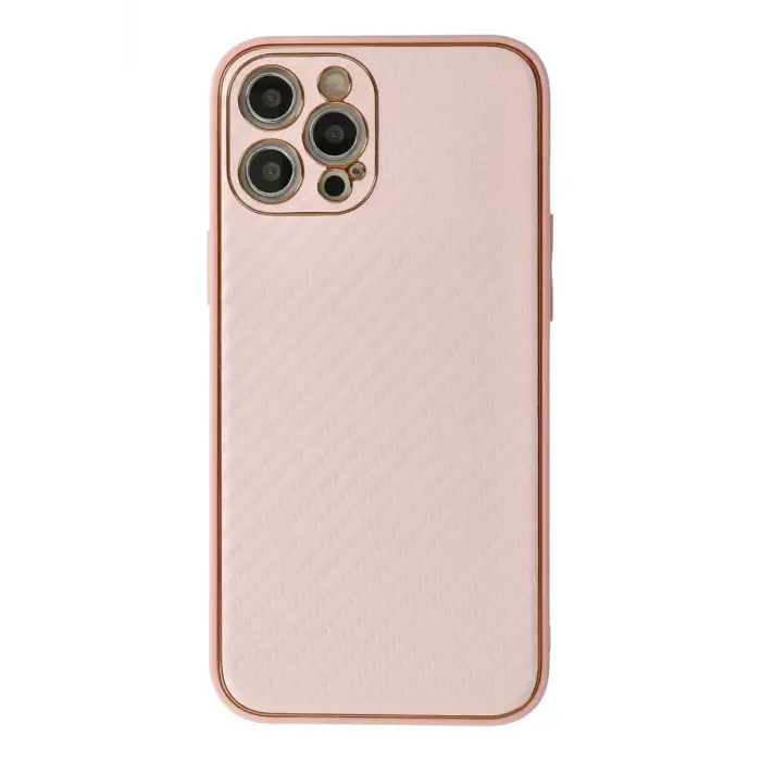Newface Apple iPhone 12 Pro Kılıf Coco Karbon Silikon - Pembe