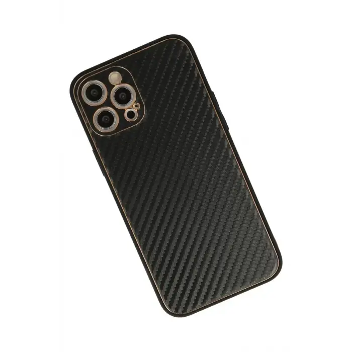 Newface Apple iPhone 12 Pro Kılıf Coco Karbon Silikon - Siyah