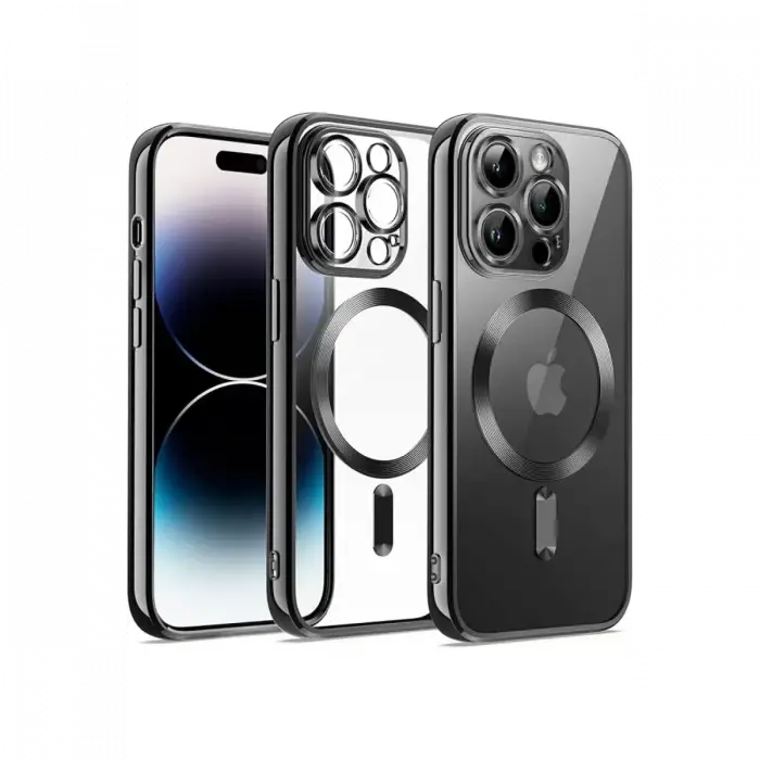 Newface Apple iPhone 12 Pro Kılıf Kross Magneticsafe Kapak - Siyah