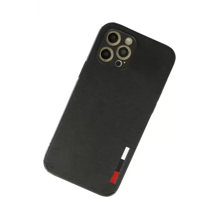 Newface Apple iPhone 12 Pro Kılıf Loop Deri Silikon - Siyah