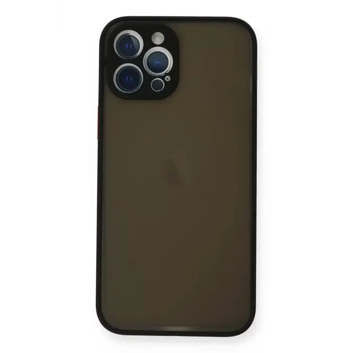 Newface Apple iPhone 12 Pro Kılıf Montreal Silikon Kapak - Siyah