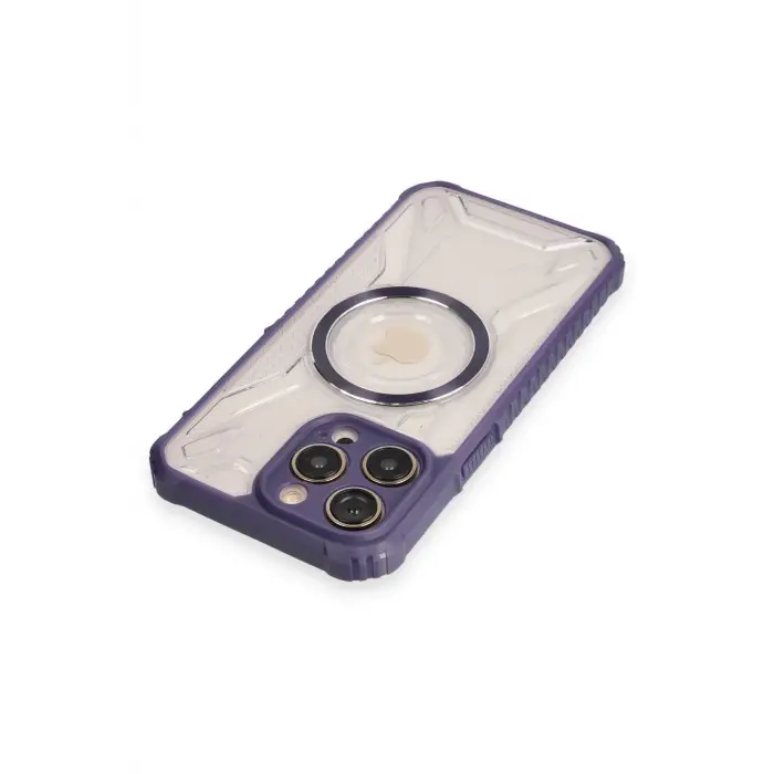 Newface iPhone 12 Pro Kılıf Prag Magneticsafe Kapak - Derin Mor