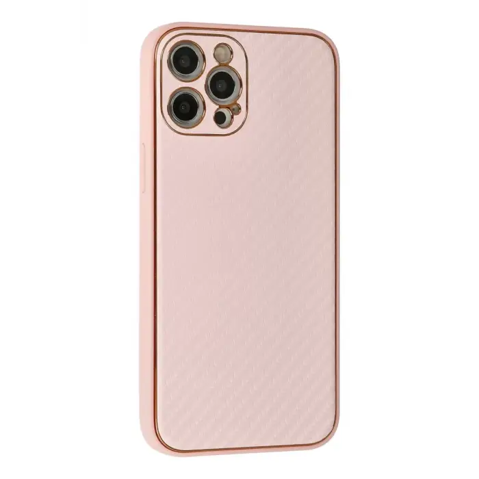 Newface Apple iPhone 12 Pro Max Kılıf Coco Karbon Silikon - Pembe
