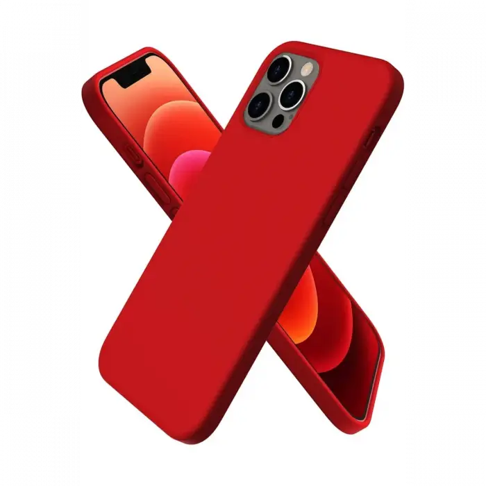 Newface iPhone 12 Pro Max Kılıf First Silikon - Koyu Kırmızı