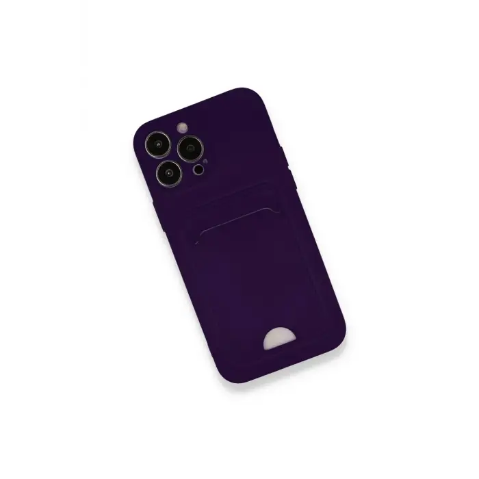 Newface iPhone 12 Pro Max Kılıf Kelvin Kartvizitli Silikon - Derin Mor