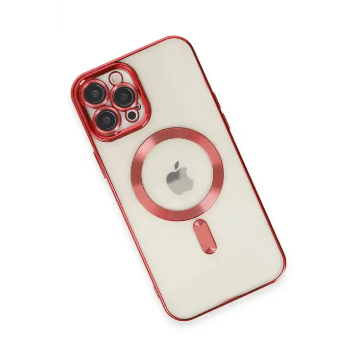 Newface Apple iPhone 12 Pro Max Kılıf Kross Magneticsafe Kapak - Kırmızı
