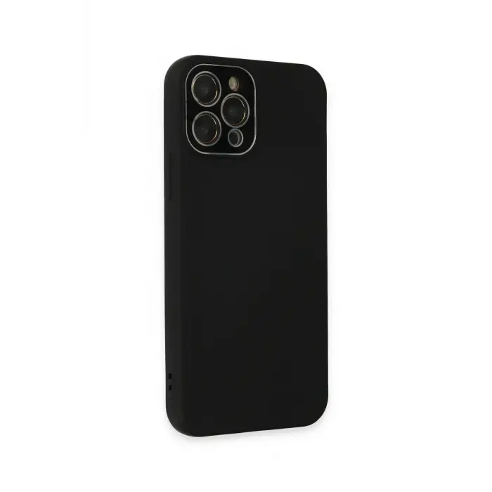 Newface iPhone 12 Pro Max Kılıf Lansman Glass Kapak - Siyah