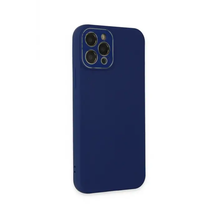 Newface iPhone 12 Pro Max Kılıf Lansman Glass Kapak - Sky Blue