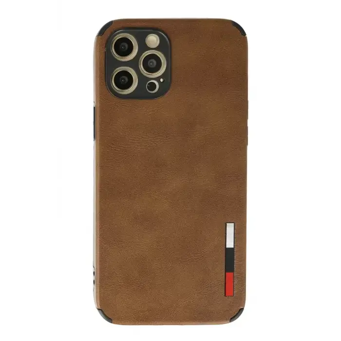 Newface Apple iPhone 12 Pro Max Kılıf Loop Deri Silikon - Kahverengi
