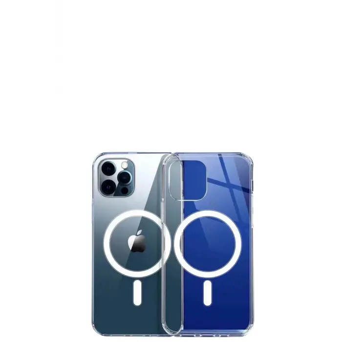 Newface iPhone 12 Pro Max Kılıf Magneticsafe Şeffaf Silikon - Şeffaf