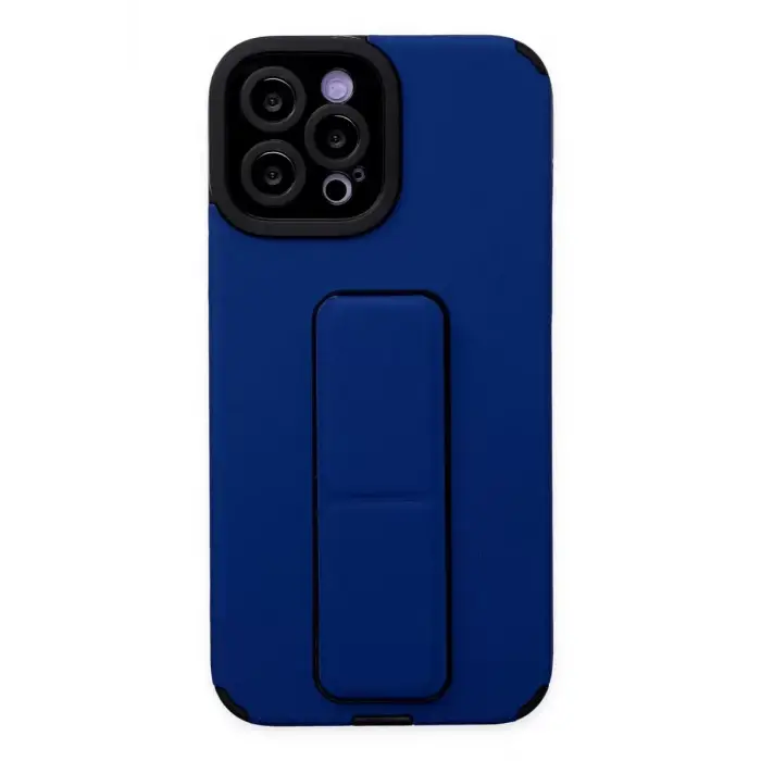 Newface Apple iPhone 12 Pro Max Kılıf Mega Standlı Silikon - Mavi