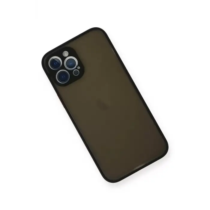 Newface Apple iPhone 12 Pro Max Kılıf Montreal Silikon Kapak - Siyah