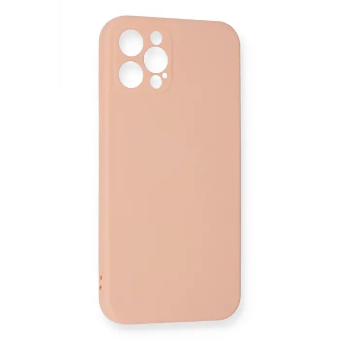 Newface iPhone 12 Pro Max Kılıf Nano içi Kadife Silikon - Pudra