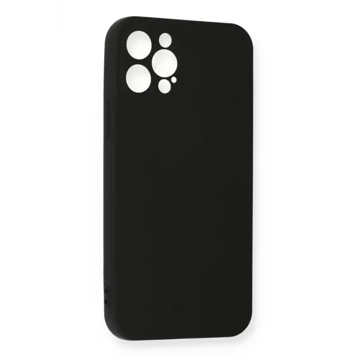 Newface Apple iPhone 12 Pro Max Kılıf Nano içi Kadife Silikon - Siyah
