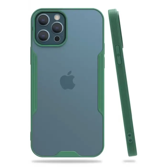 Newface Apple iPhone 12 Pro Max Kılıf Platin Silikon - Yeşil