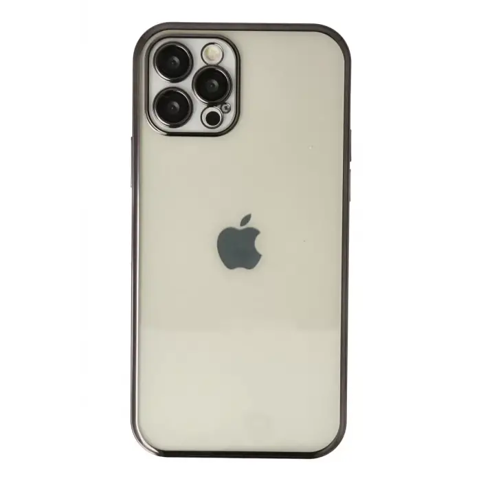 Newface Apple iPhone 12 Pro Max Kılıf Razer Lensli Silikon - Siyah