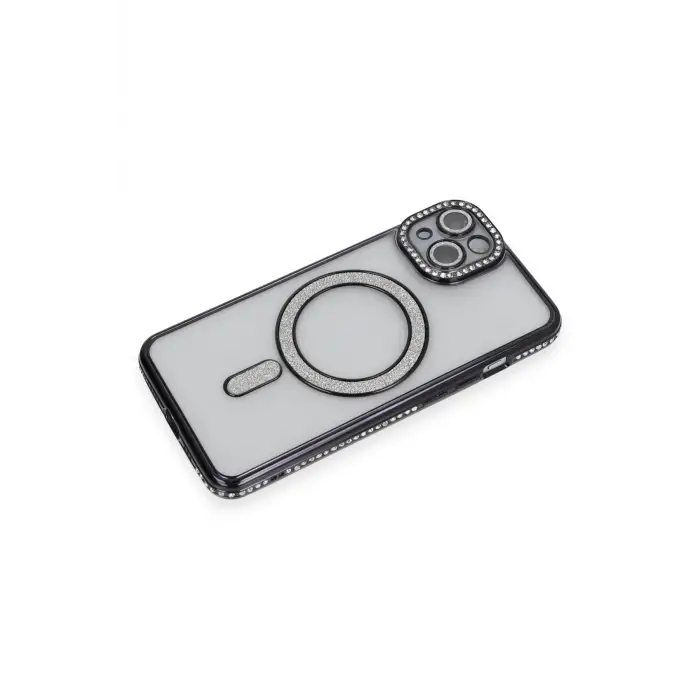 Newface iPhone 13 Kılıf Joke Simli Magneticsafe Kılıf - Siyah