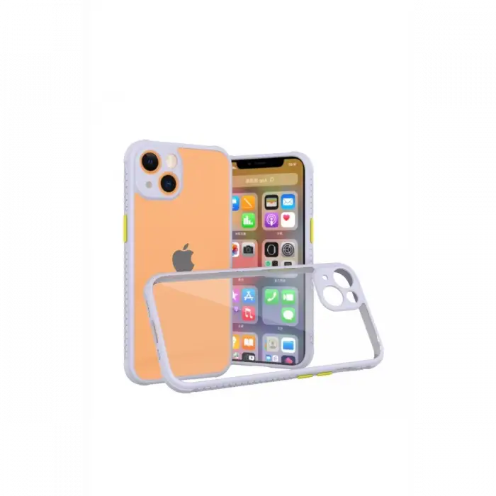 Newface iPhone 13 Mini Kılıf Miami Şeffaf Silikon - Lila