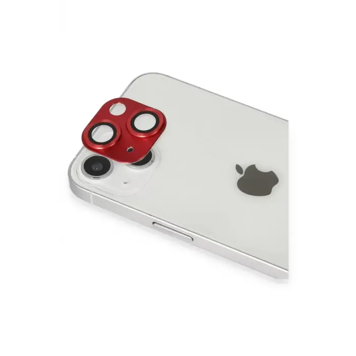 Newface Apple iPhone 13 Pers Alüminyum Kamera Lens - Kırmızı