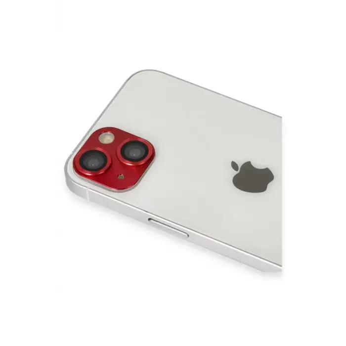Newface Apple iPhone 13 Pers Alüminyum Kamera Lens - Kırmızı