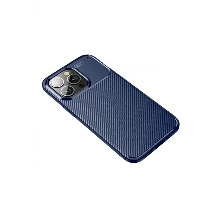 Newface Apple iPhone 13 Pro Kılıf Auto Focus Karbon Kapak - Lacivert