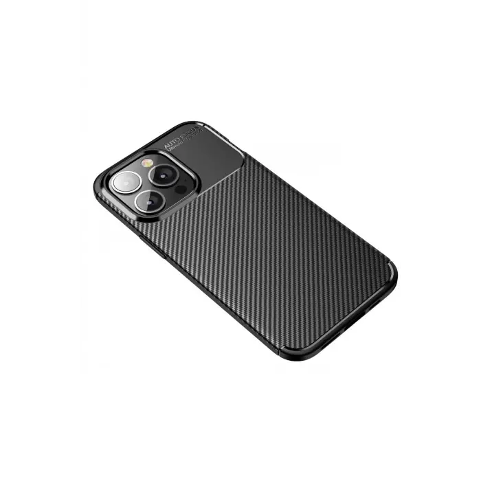 Newface iPhone 13 Pro Kılıf Auto Focus Karbon Kapak - Siyah