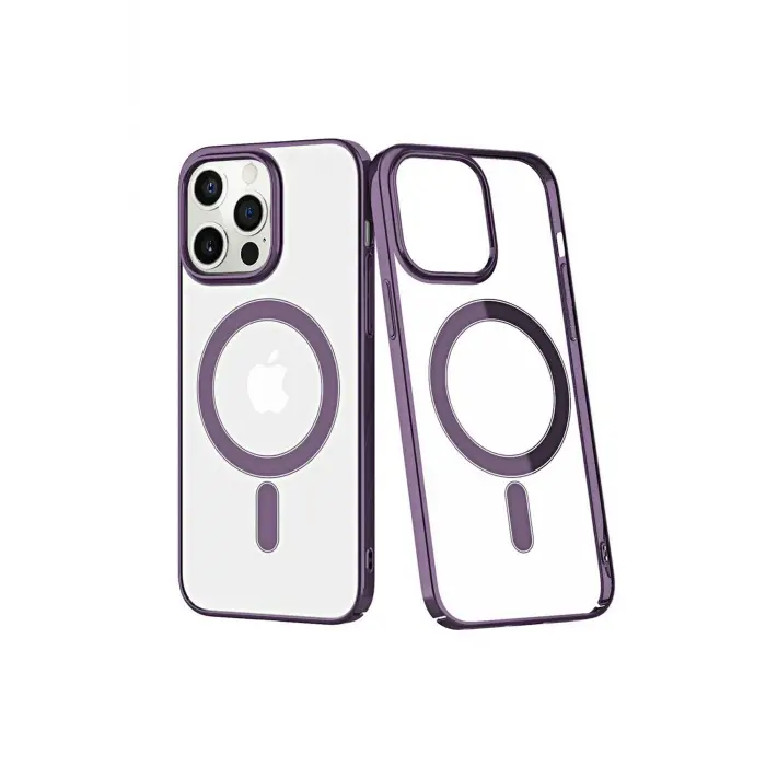 Newface Apple iPhone 13 Pro Kılıf Element Magneticsafe Sert Kapak - Derin Mor