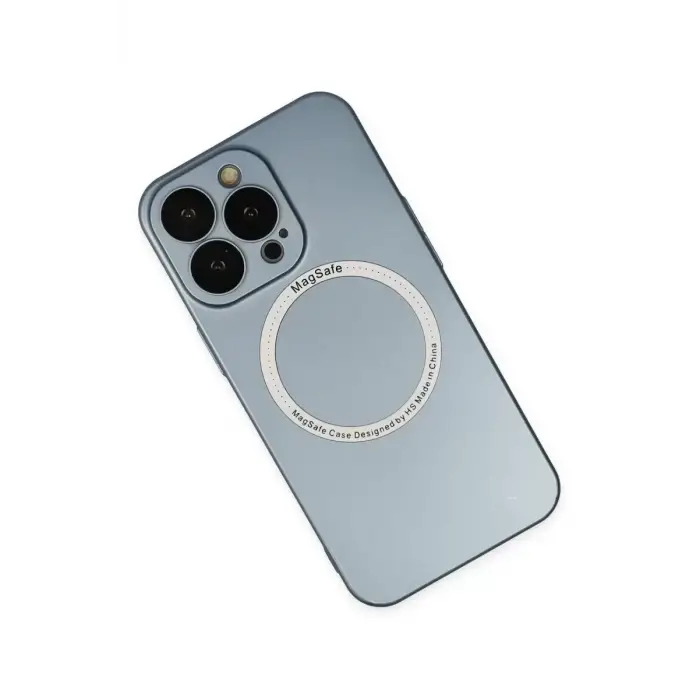 Newface Apple iPhone 13 Pro Kılıf Jack Magneticsafe Lens Silikon - Sierra Blue