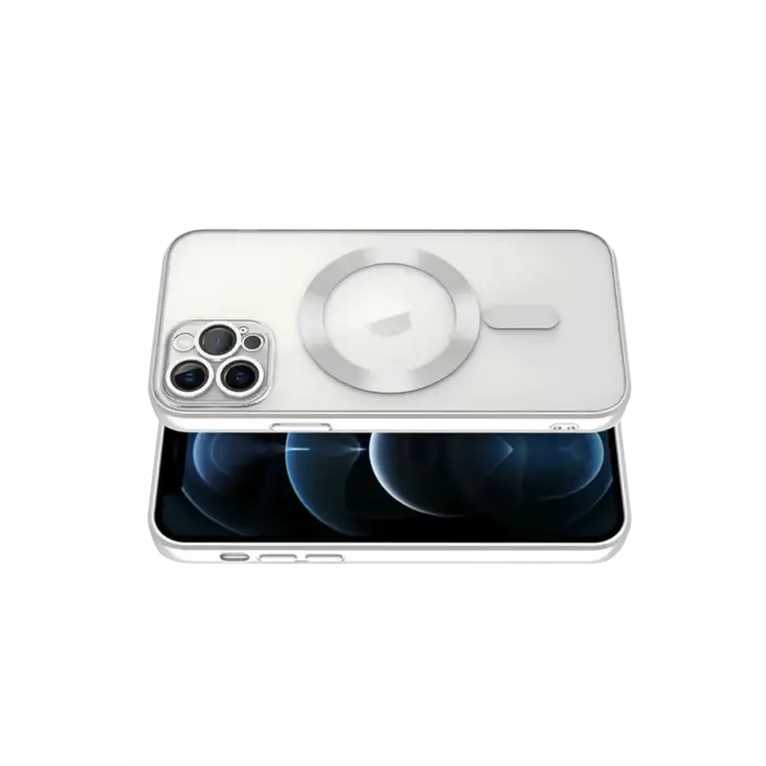 Newface Apple iPhone 13 Pro Kılıf Kross Magneticsafe Kapak - Gümüş