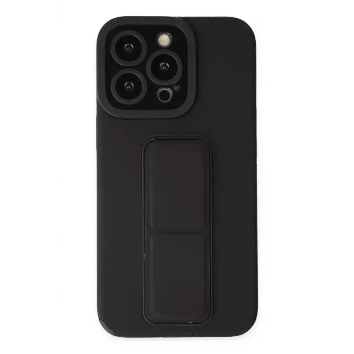 Newface Apple iPhone 13 Pro Kılıf Mega Standlı Silikon - Siyah