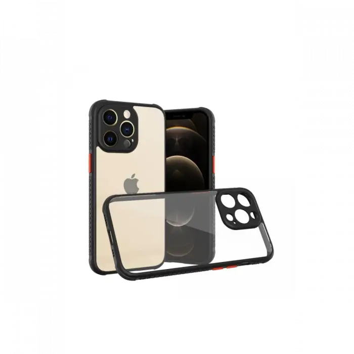 Newface iPhone 13 Pro Kılıf Miami Şeffaf Silikon - Siyah